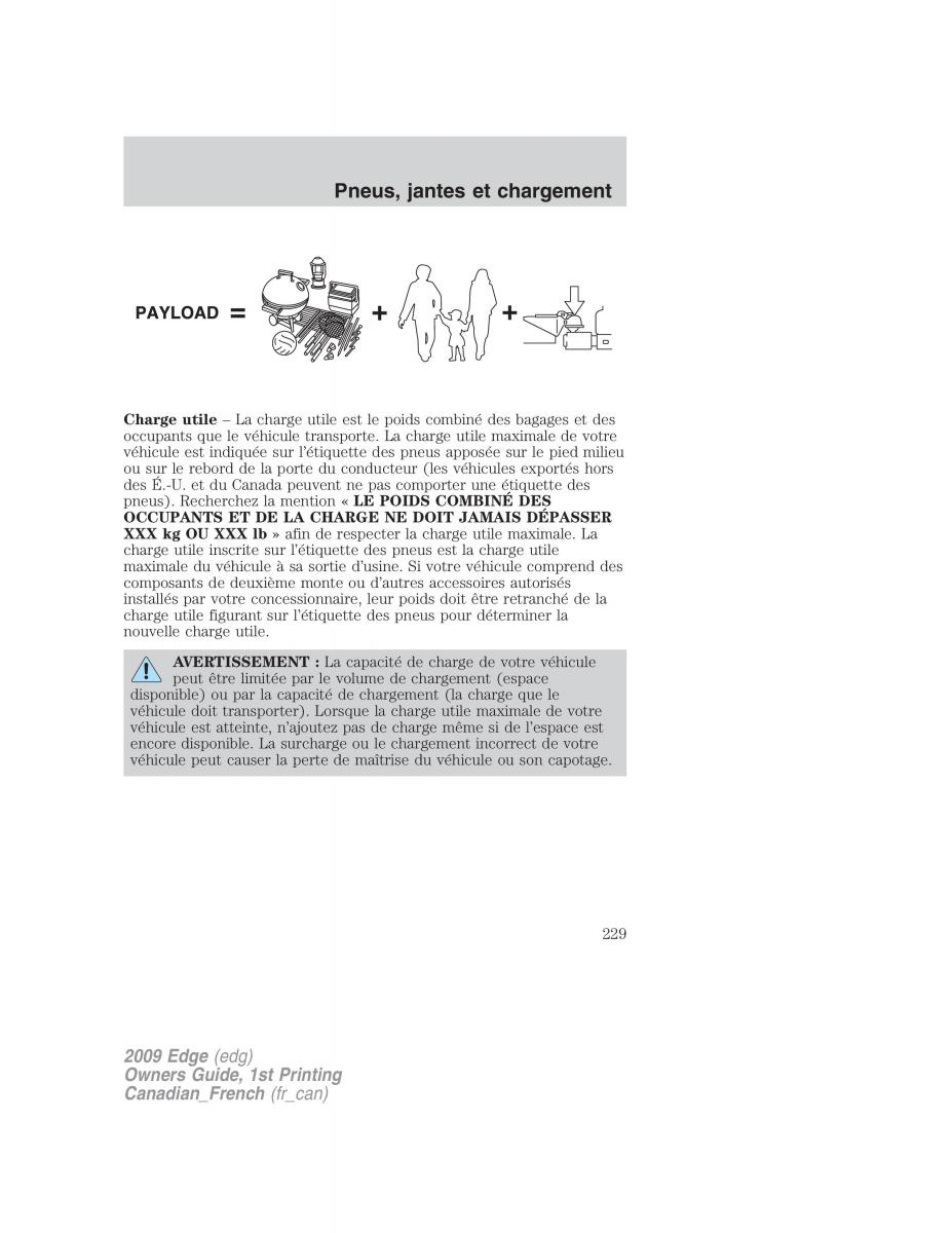 Forde Edge I manuel du proprietaire / page 229