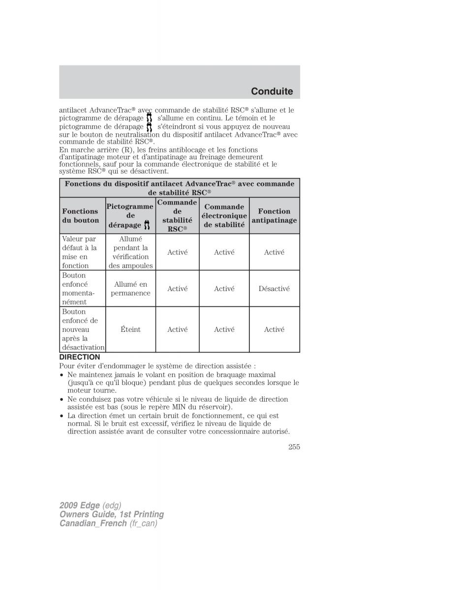 Forde Edge I manuel du proprietaire / page 255