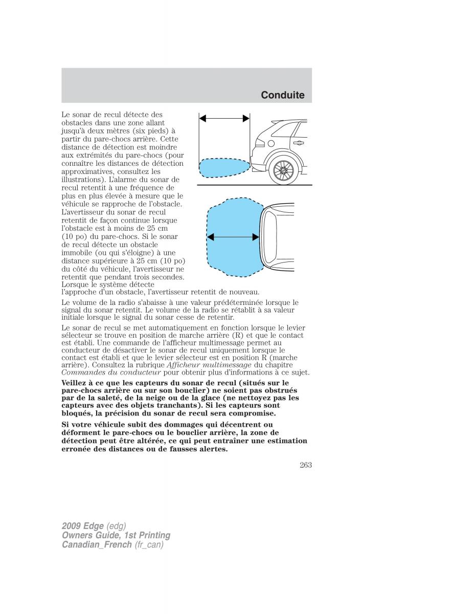 Forde Edge I manuel du proprietaire / page 263