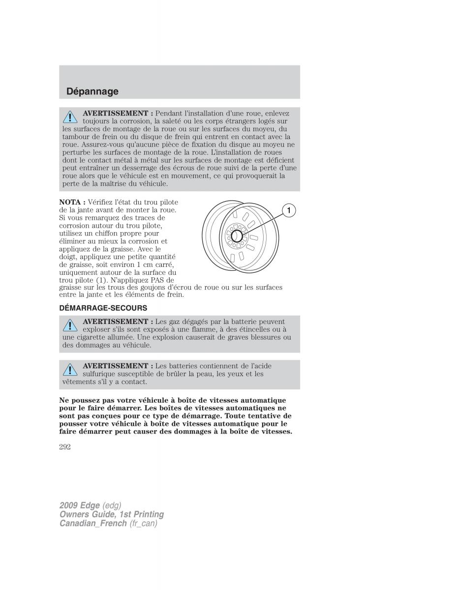 Forde Edge I manuel du proprietaire / page 292