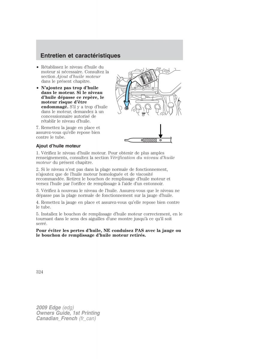 Forde Edge I manuel du proprietaire / page 324