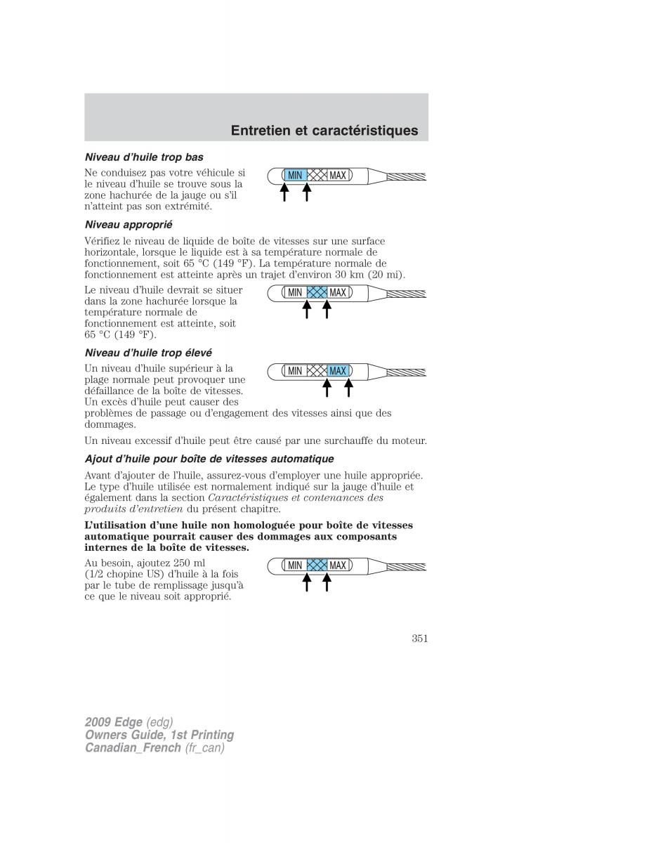 Forde Edge I manuel du proprietaire / page 351