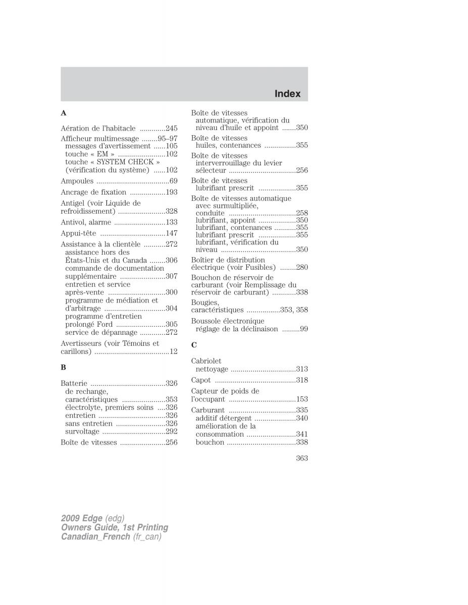 Forde Edge I manuel du proprietaire / page 363