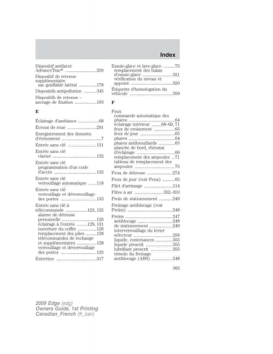 Forde Edge I manuel du proprietaire / page 365