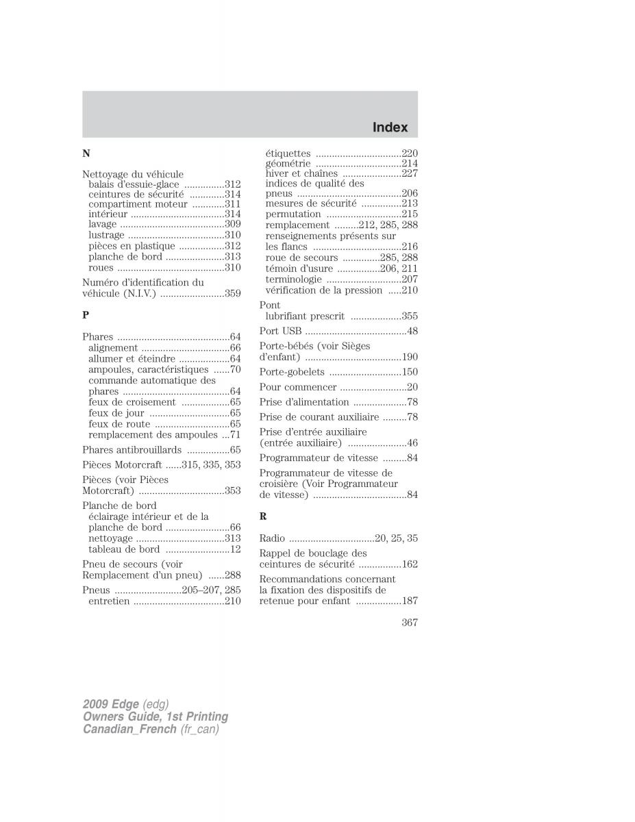 Forde Edge I manuel du proprietaire / page 367