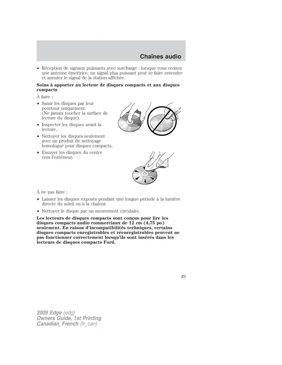 Forde Edge I manuel du proprietaire / page 49