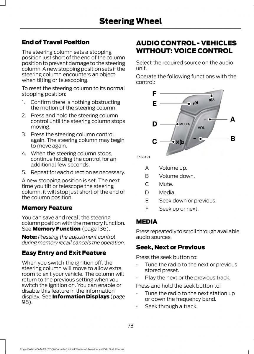 Forde Edge II owners manual / page 76