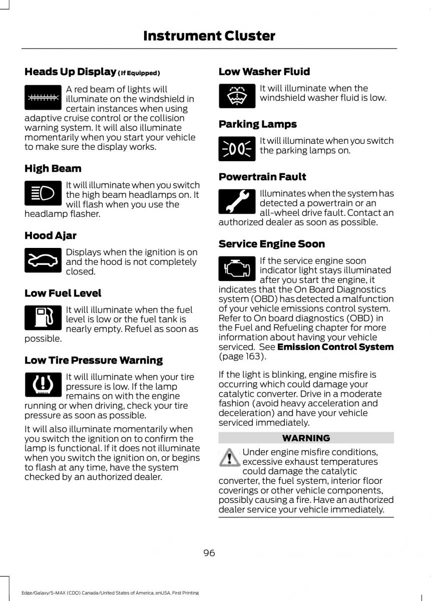 Forde Edge II owners manual / page 99