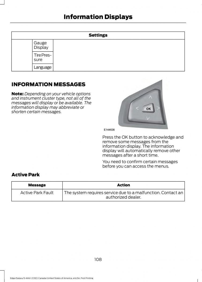 Forde Edge II owners manual / page 111