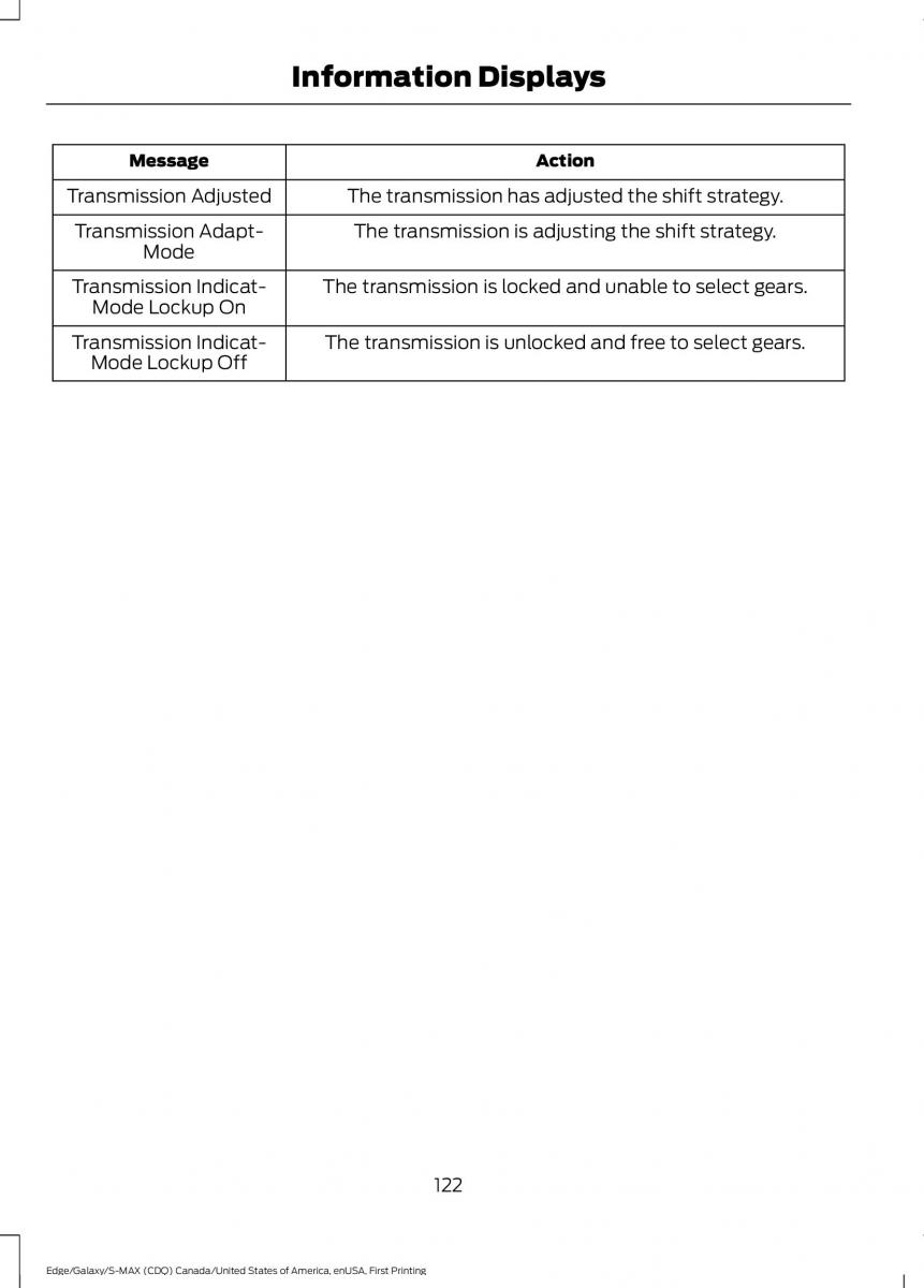 Forde Edge II owners manual / page 125