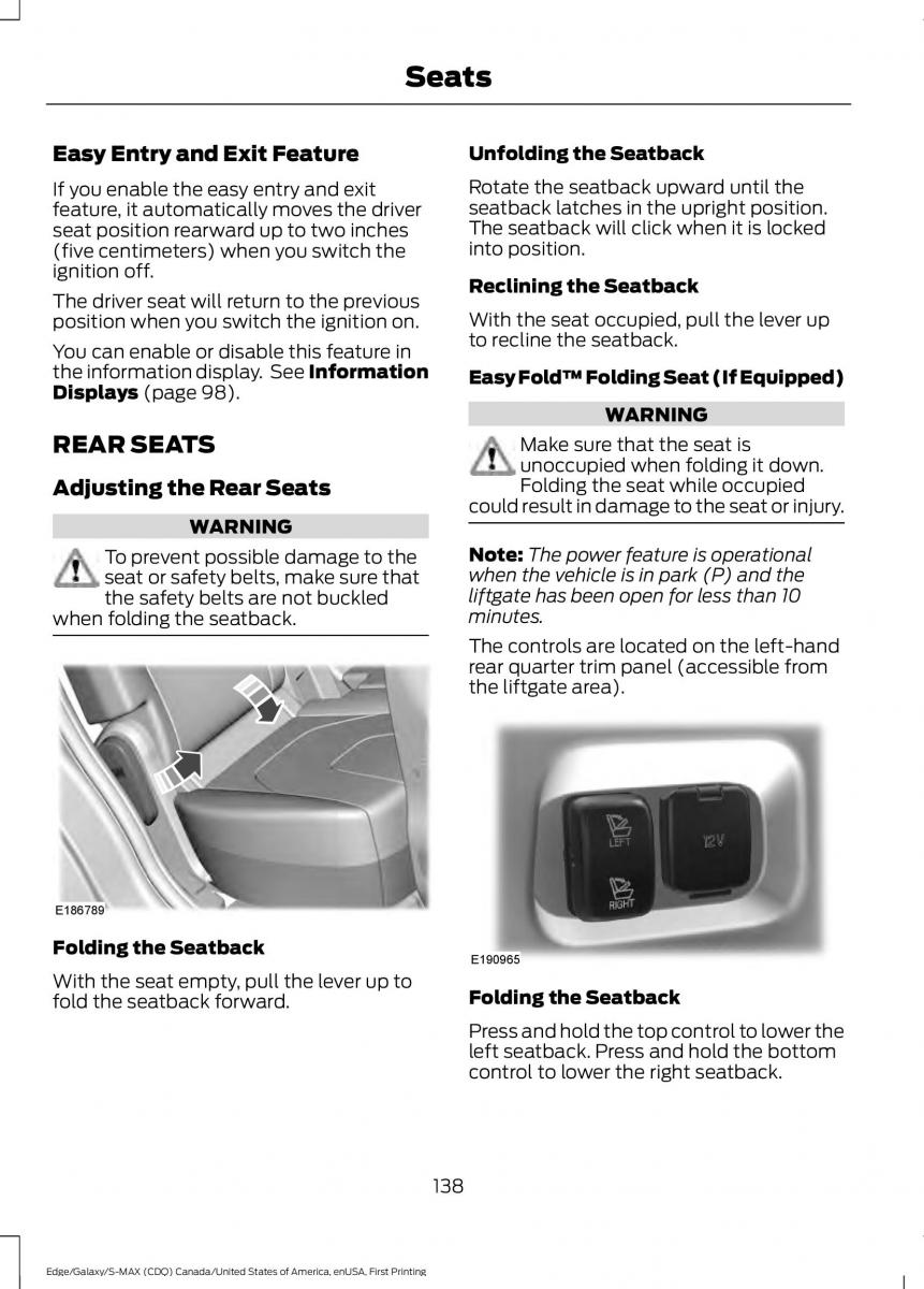 Forde Edge II owners manual / page 141