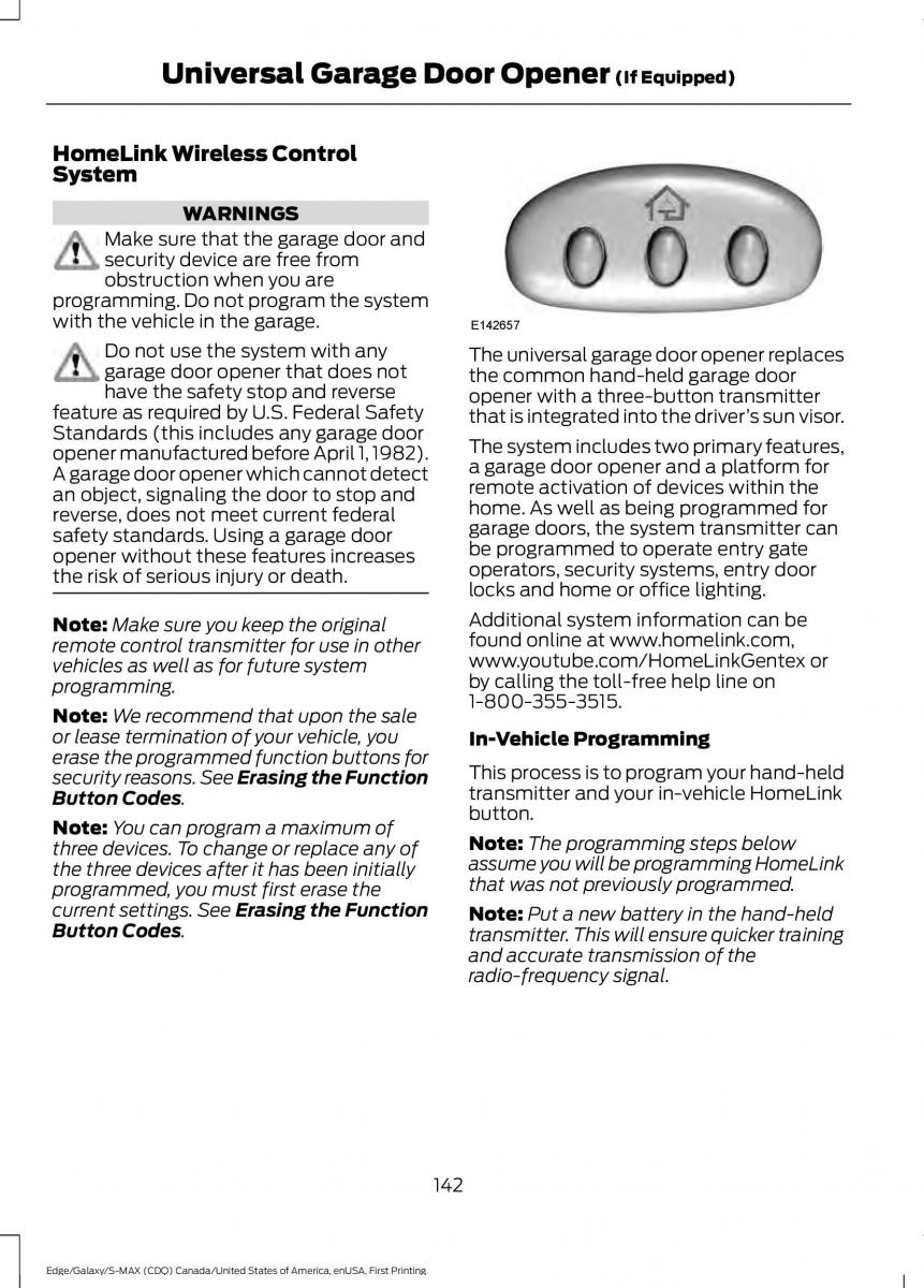 Forde Edge II owners manual / page 145