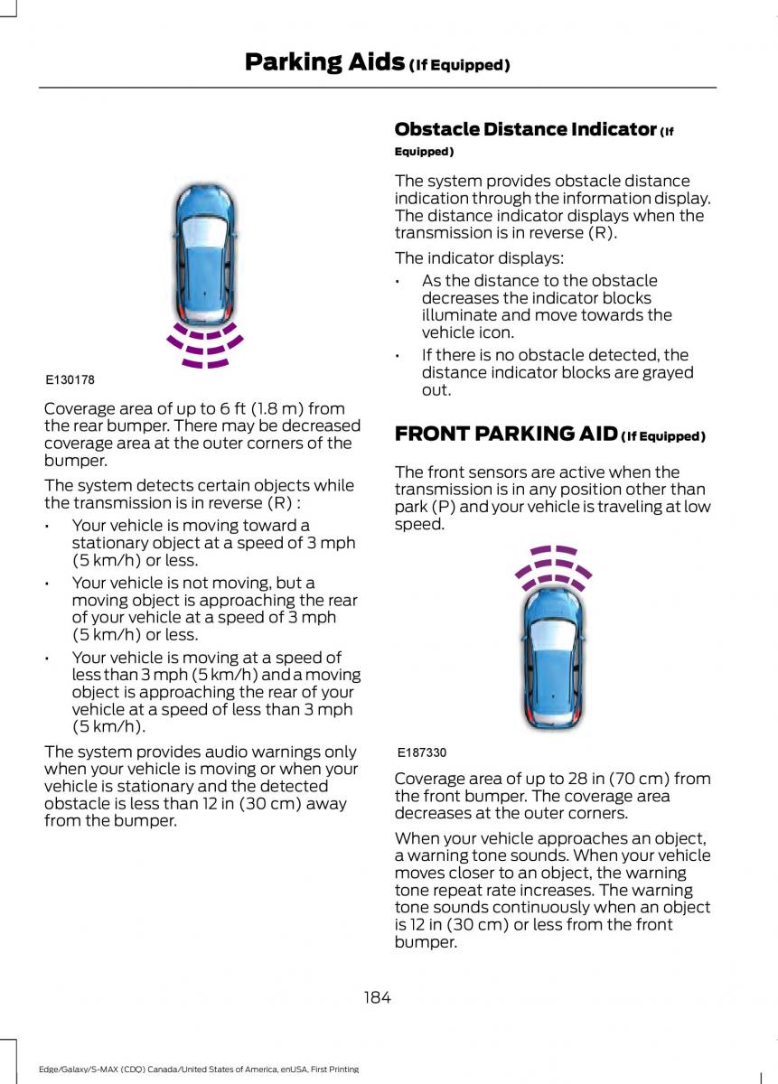 Forde Edge II owners manual / page 187