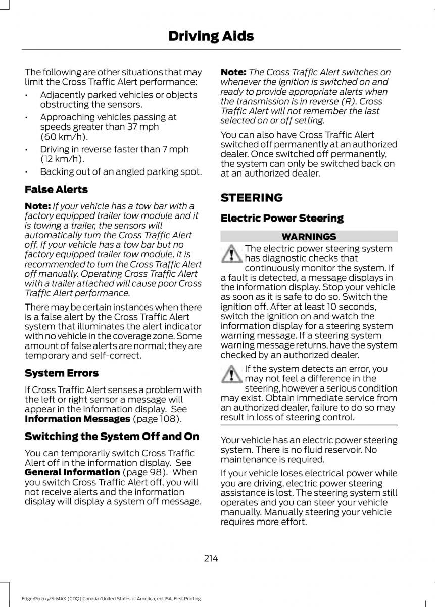 Forde Edge II owners manual / page 217