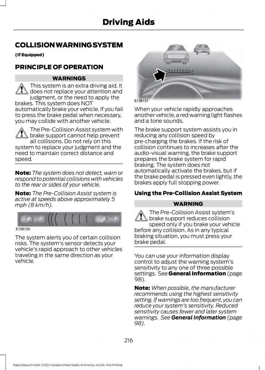 Forde Edge II owners manual / page 219