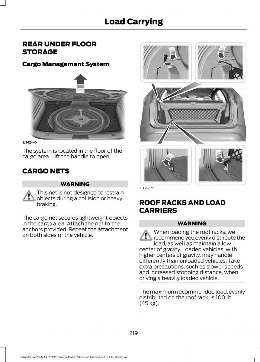 Forde Edge II owners manual / page 222