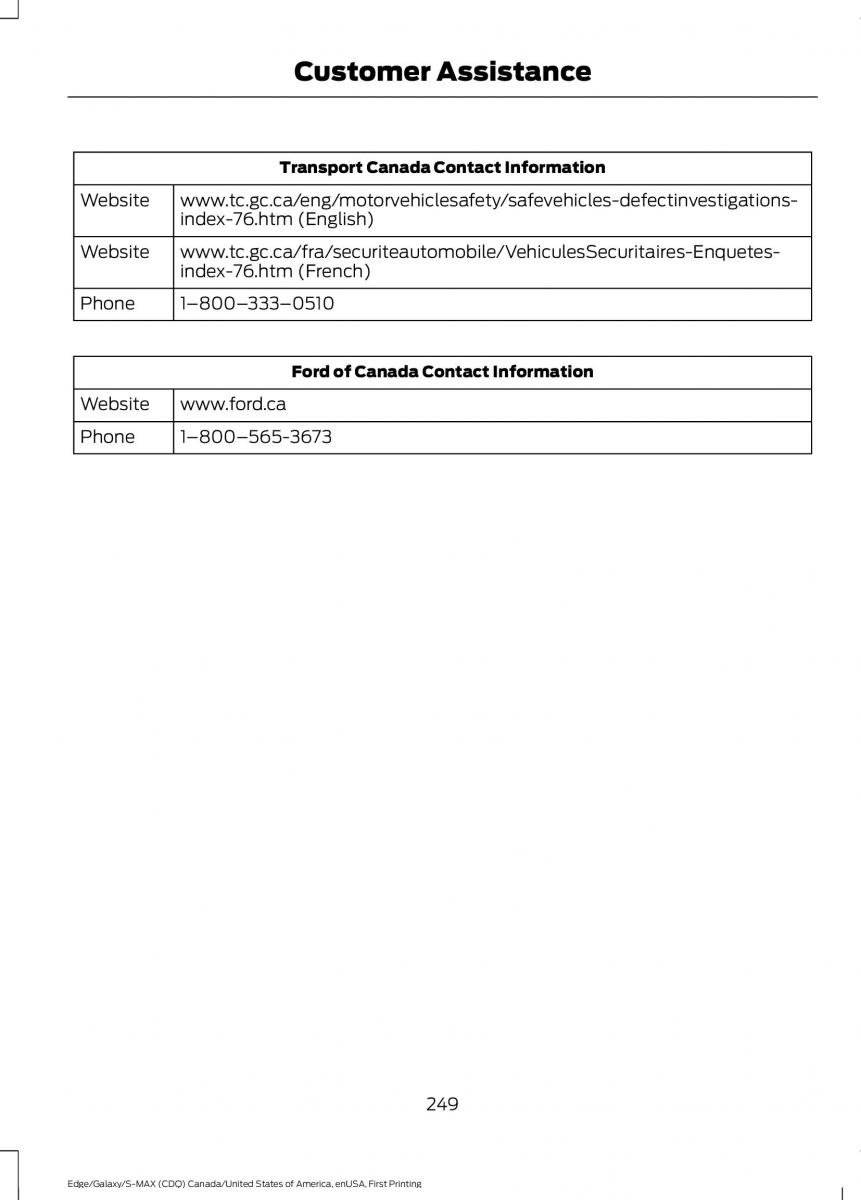 Forde Edge II owners manual / page 252