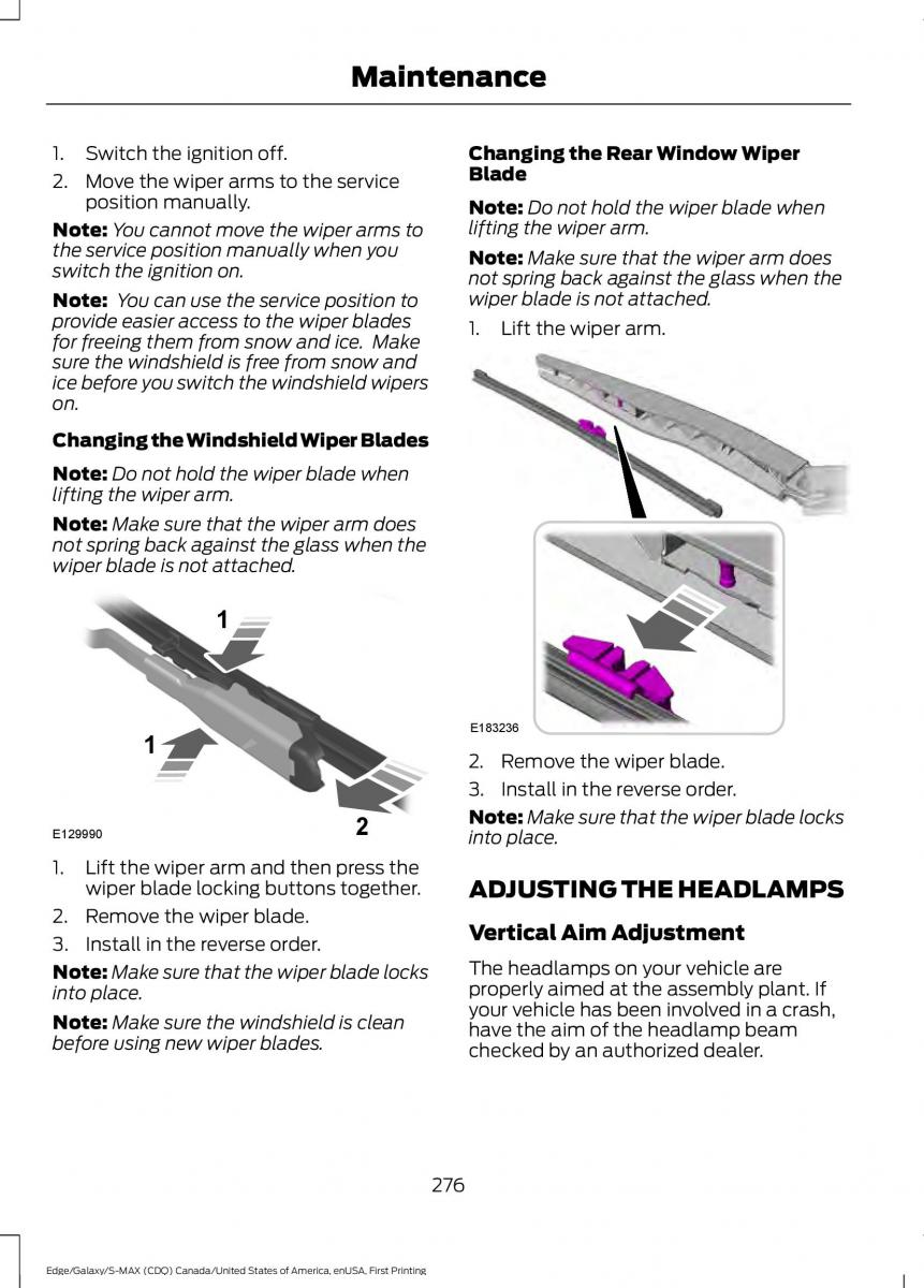 Forde Edge II owners manual / page 279