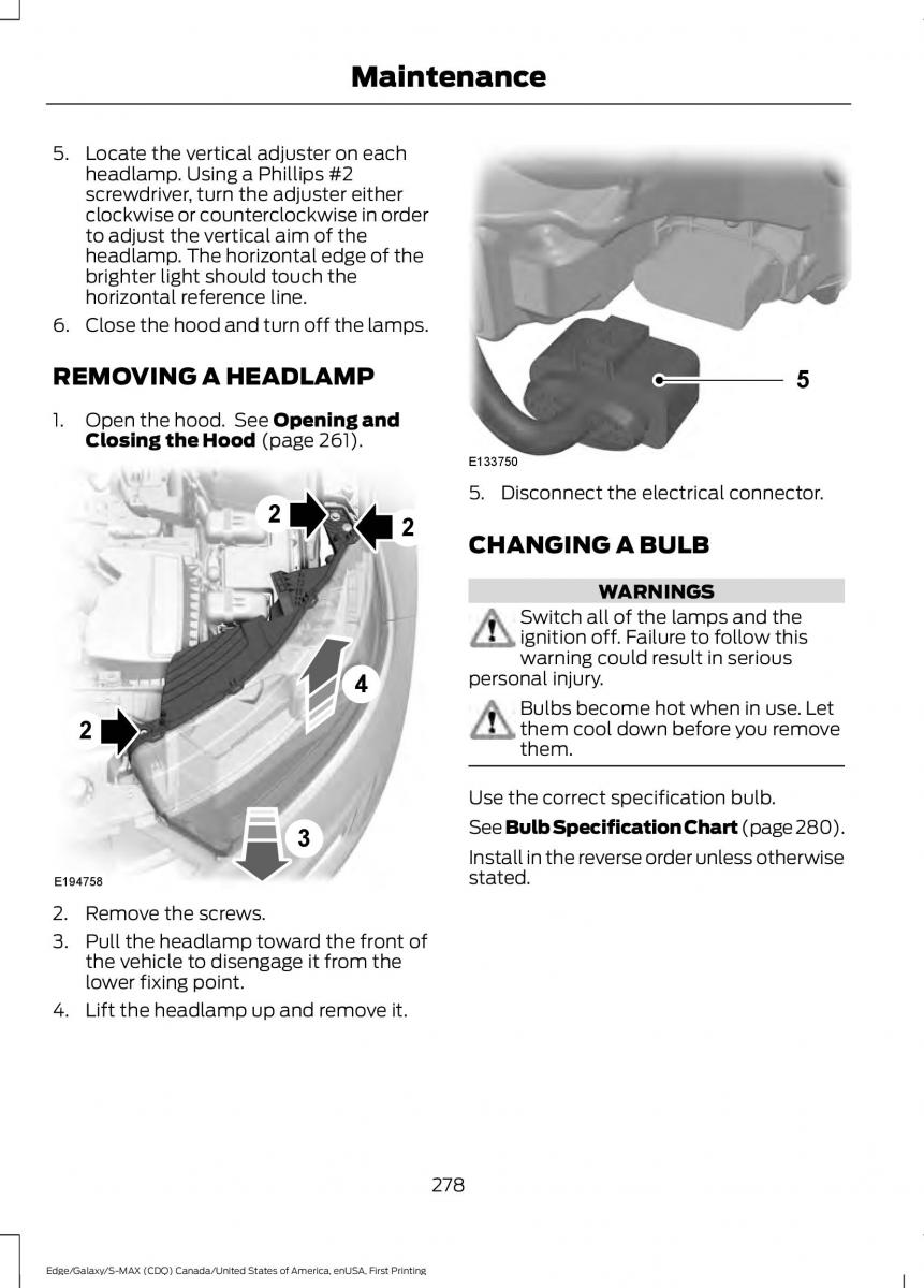 Forde Edge II owners manual / page 281