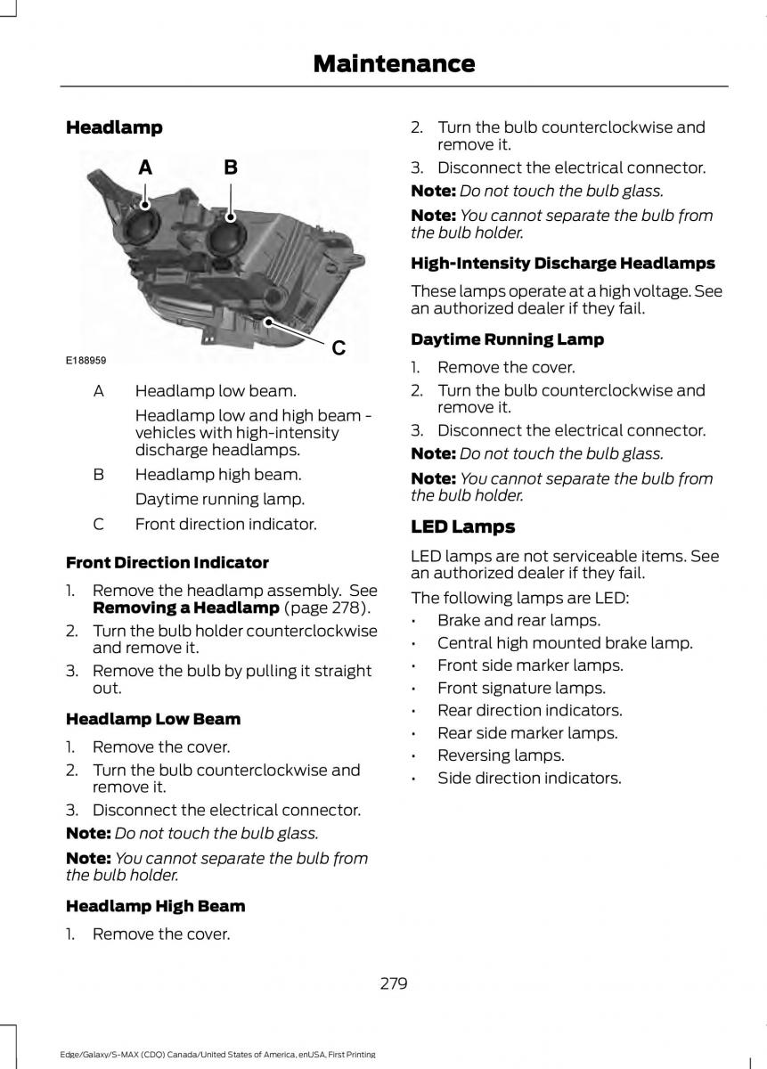 Forde Edge II owners manual / page 282