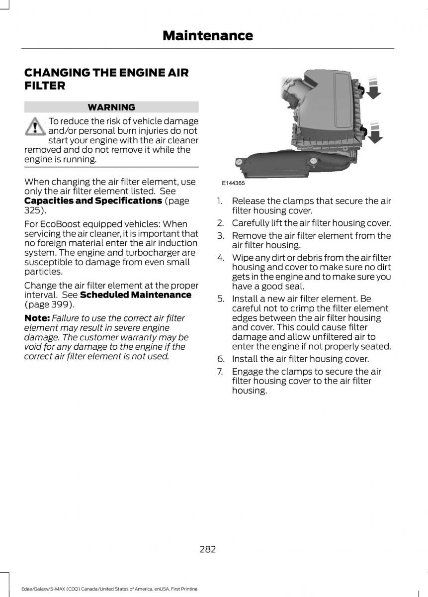 Forde Edge II owners manual / page 285