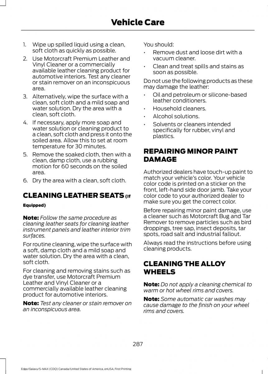 Forde Edge II owners manual / page 290