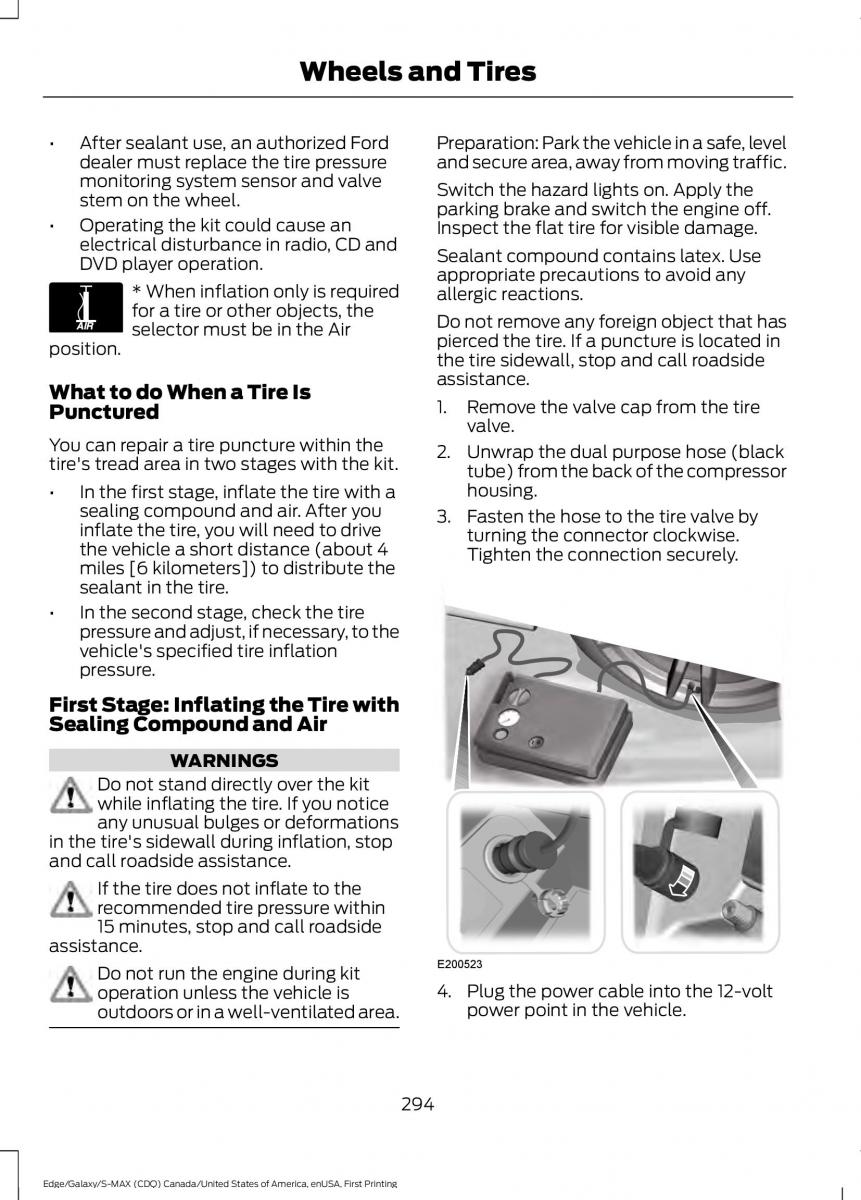 Forde Edge II owners manual / page 297