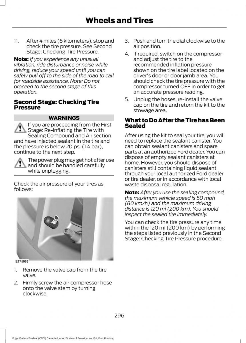 Forde Edge II owners manual / page 299