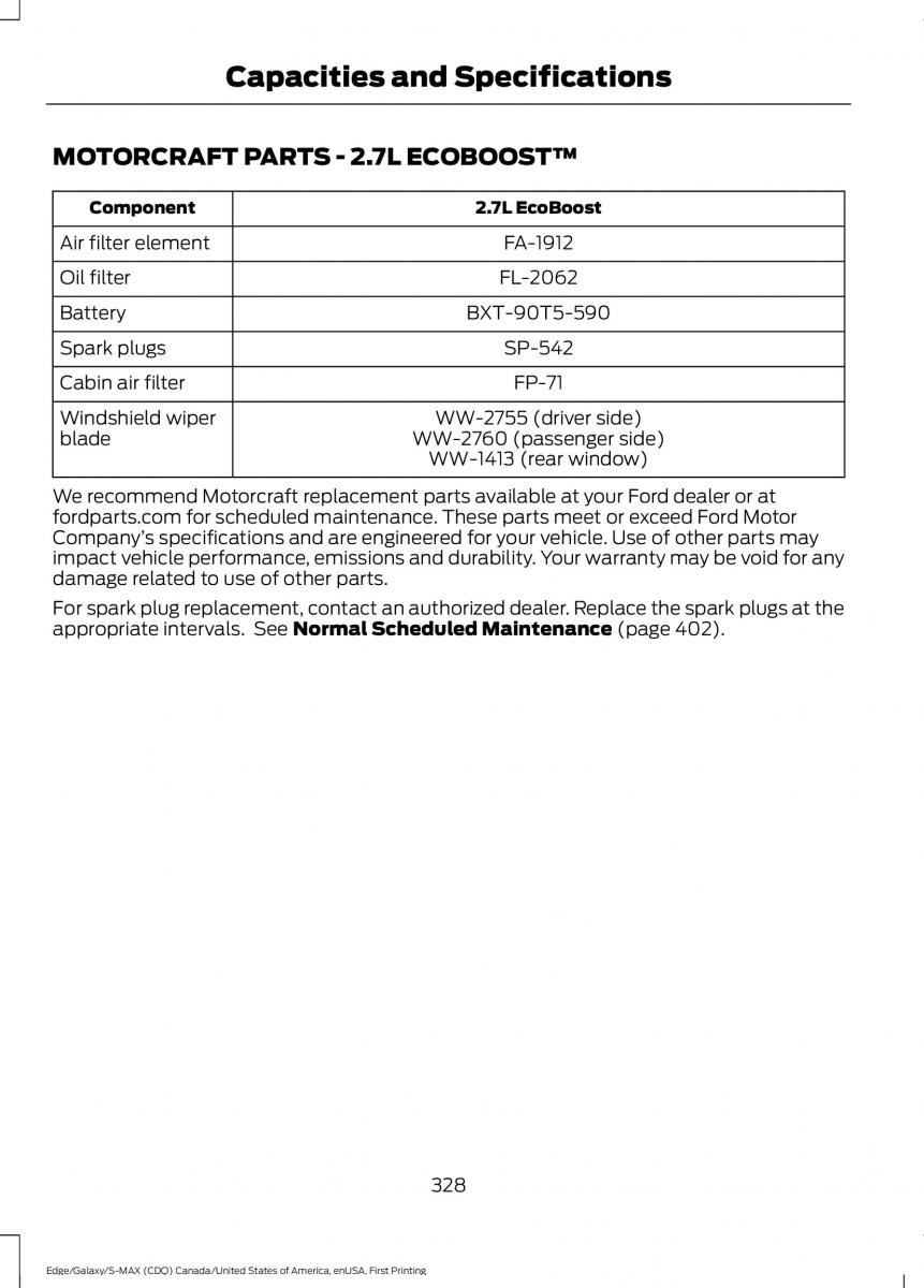 Forde Edge II owners manual / page 331