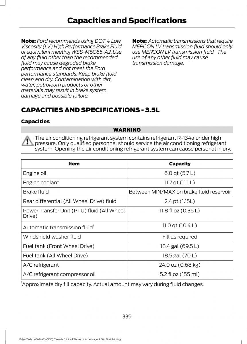 Forde Edge II owners manual / page 342