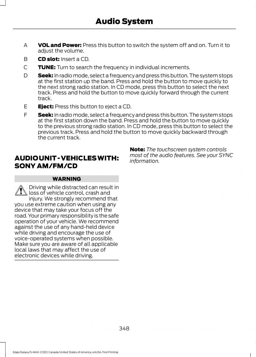 Forde Edge II owners manual / page 351