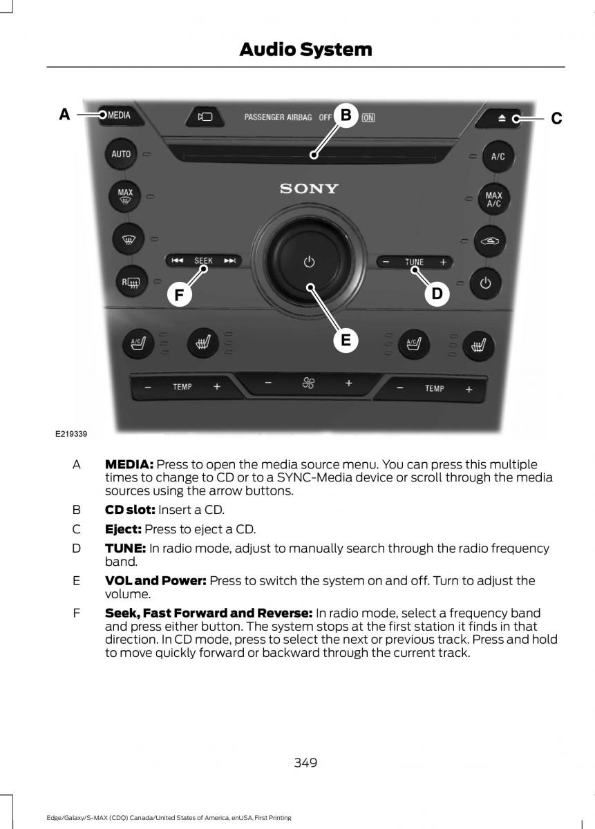 Forde Edge II owners manual / page 352