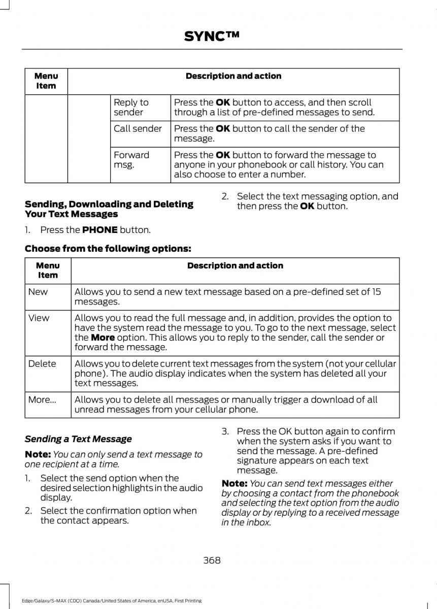 Forde Edge II owners manual / page 371