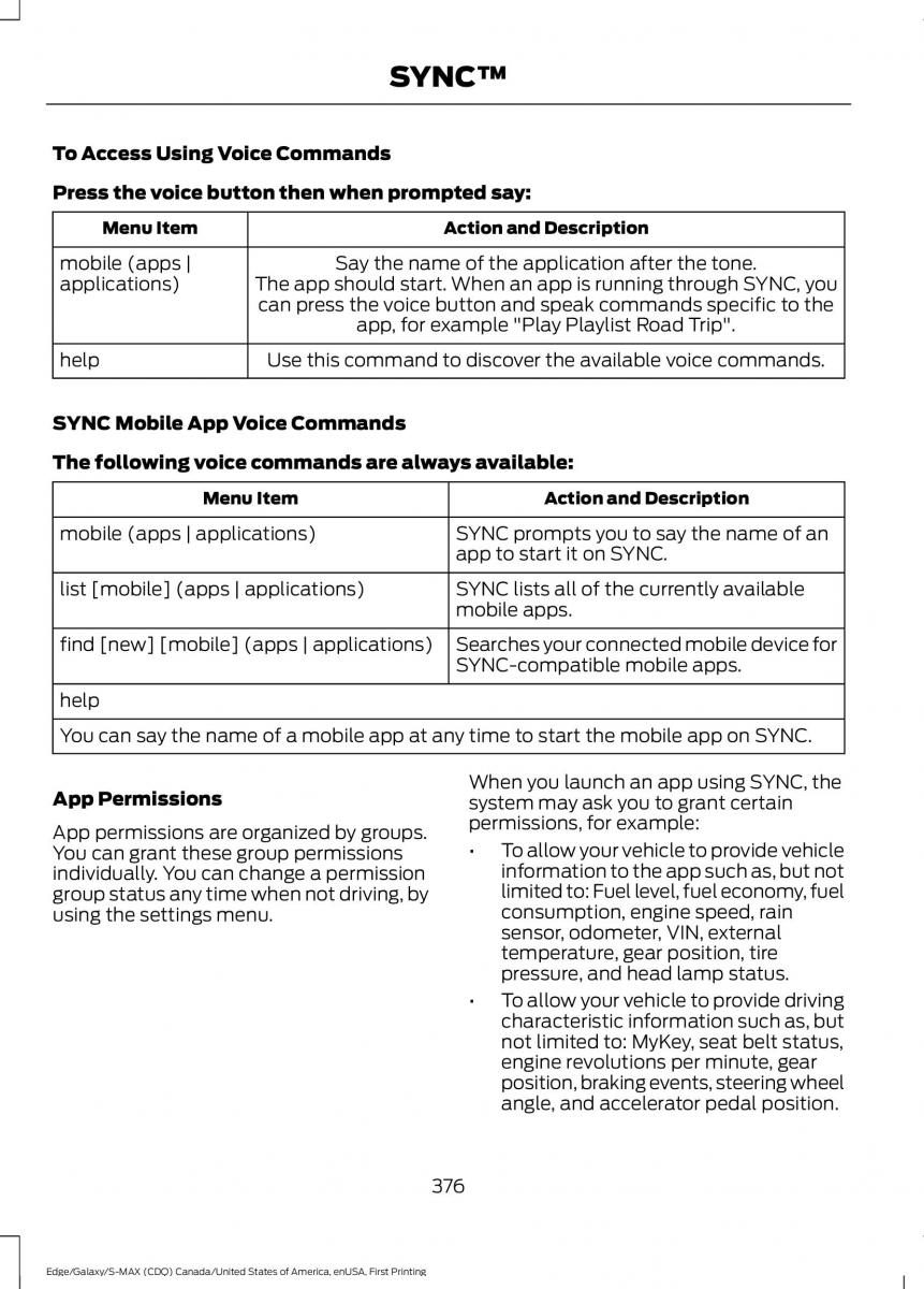 Forde Edge II owners manual / page 379