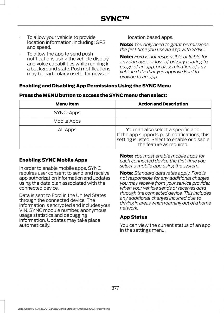 Forde Edge II owners manual / page 380