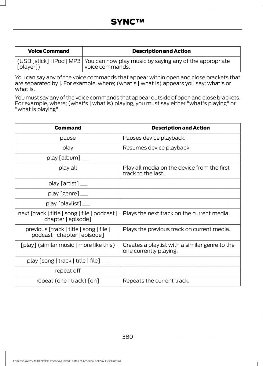 Forde Edge II owners manual / page 383