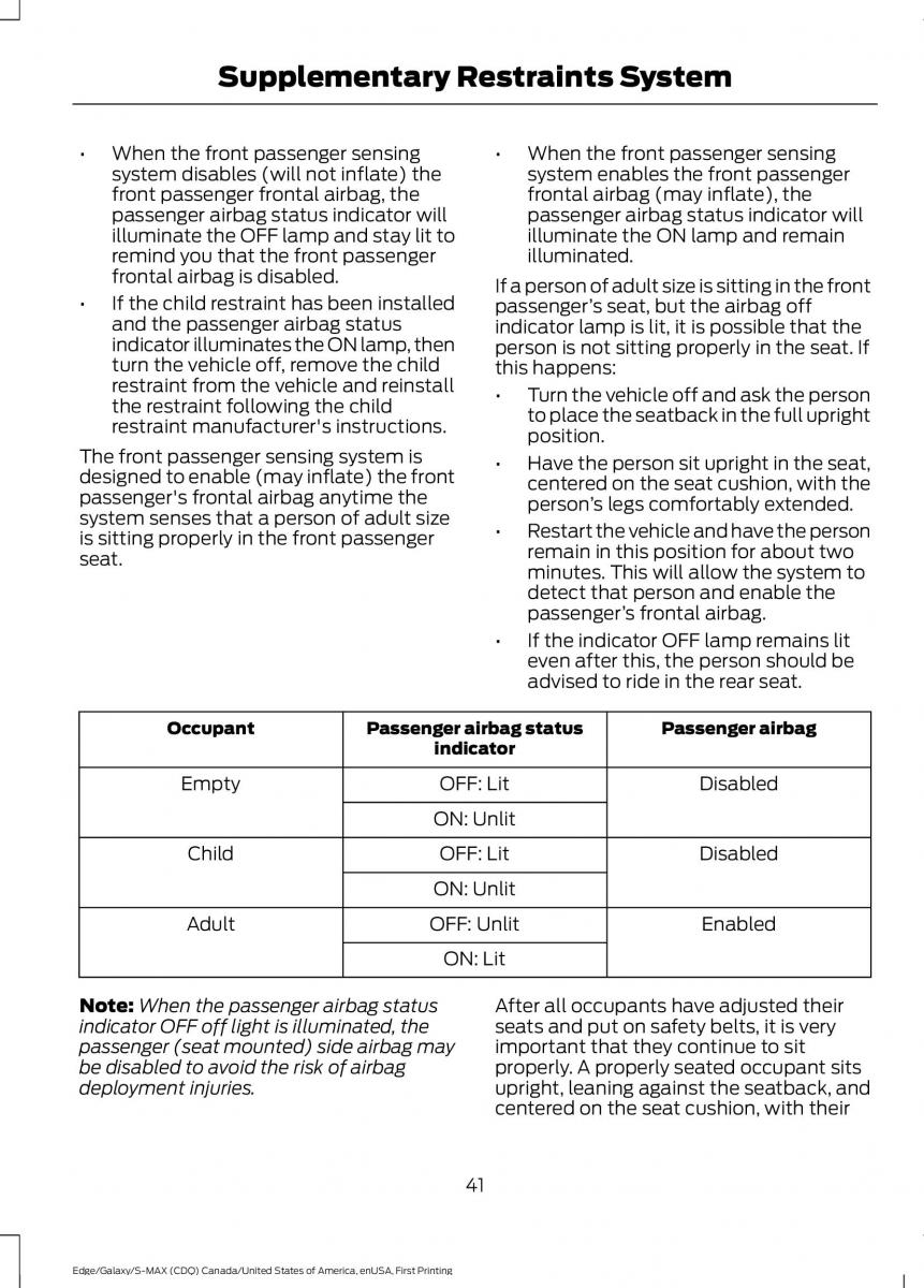 Forde Edge II owners manual / page 44