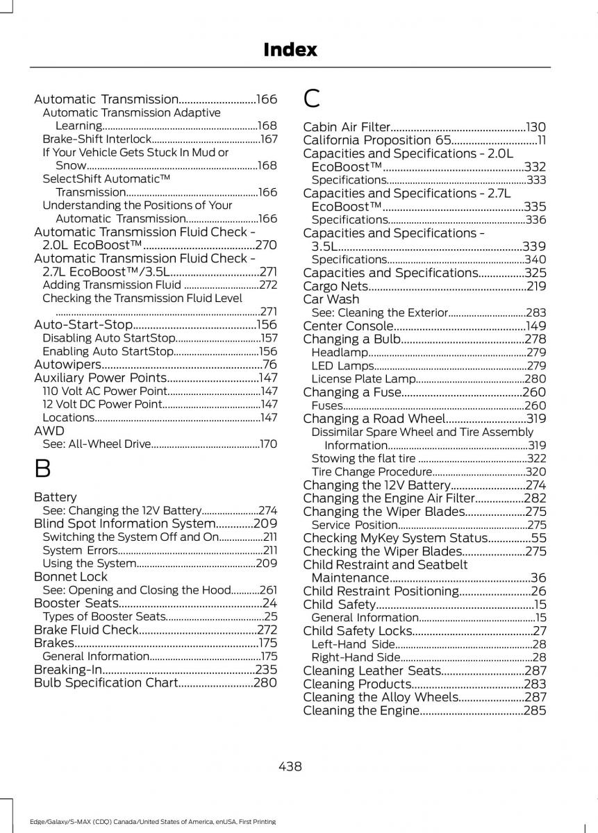 Forde Edge II owners manual / page 441