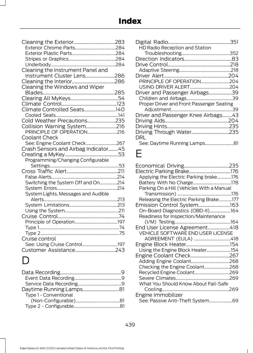 Forde Edge II owners manual / page 442