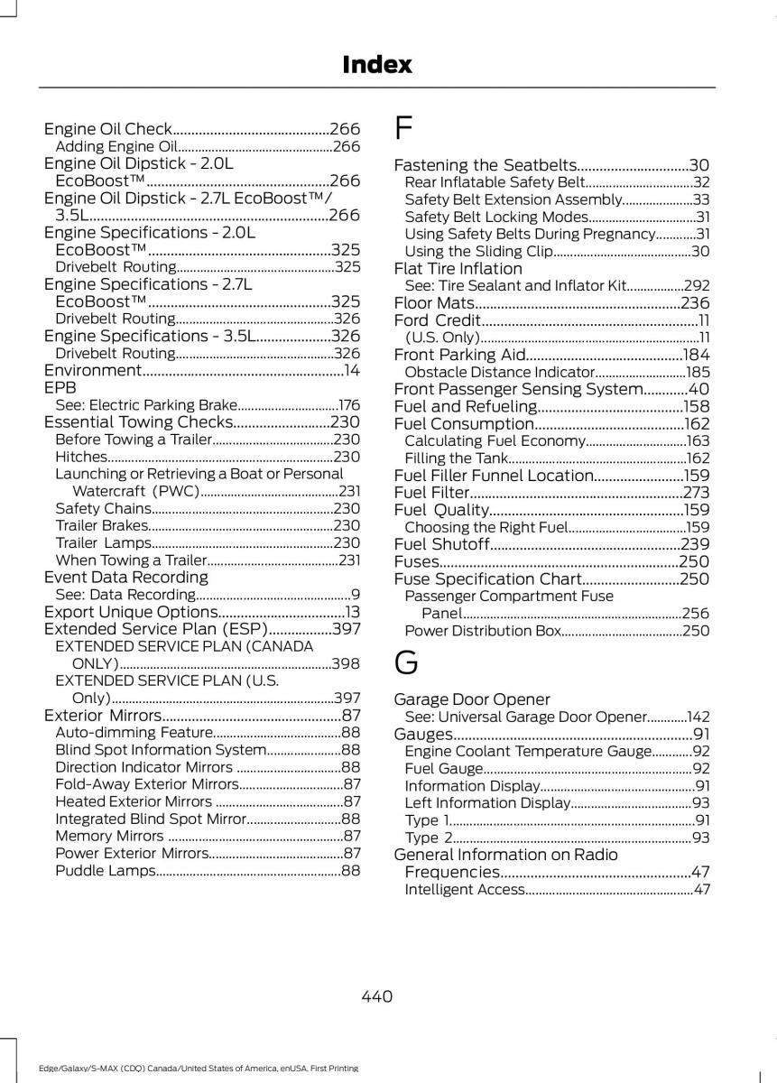 Forde Edge II owners manual / page 443