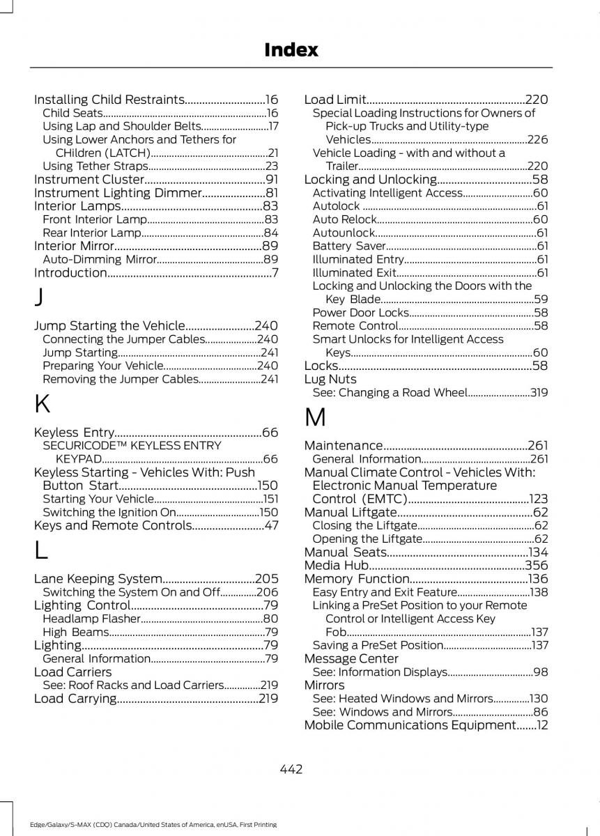 Forde Edge II owners manual / page 445