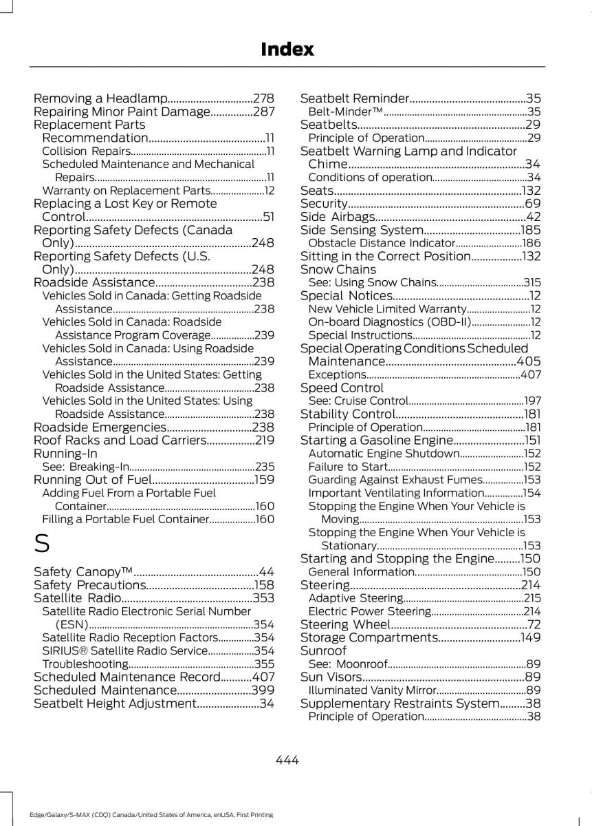 Forde Edge II owners manual / page 447