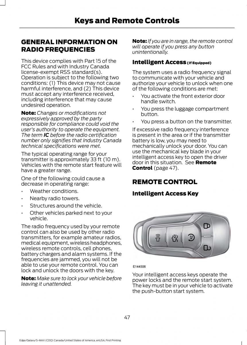 Forde Edge II owners manual / page 50