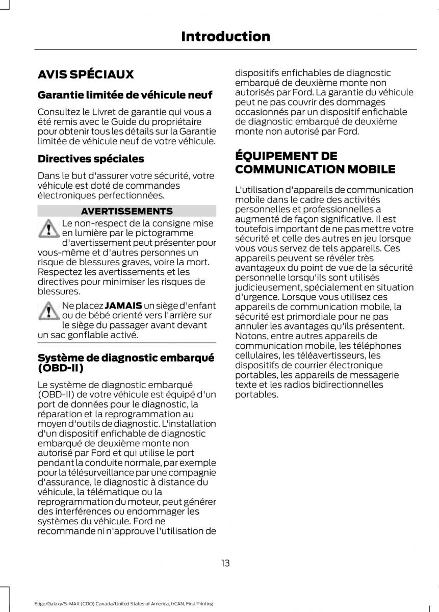 Forde Edge II manuel du proprietaire / page 16