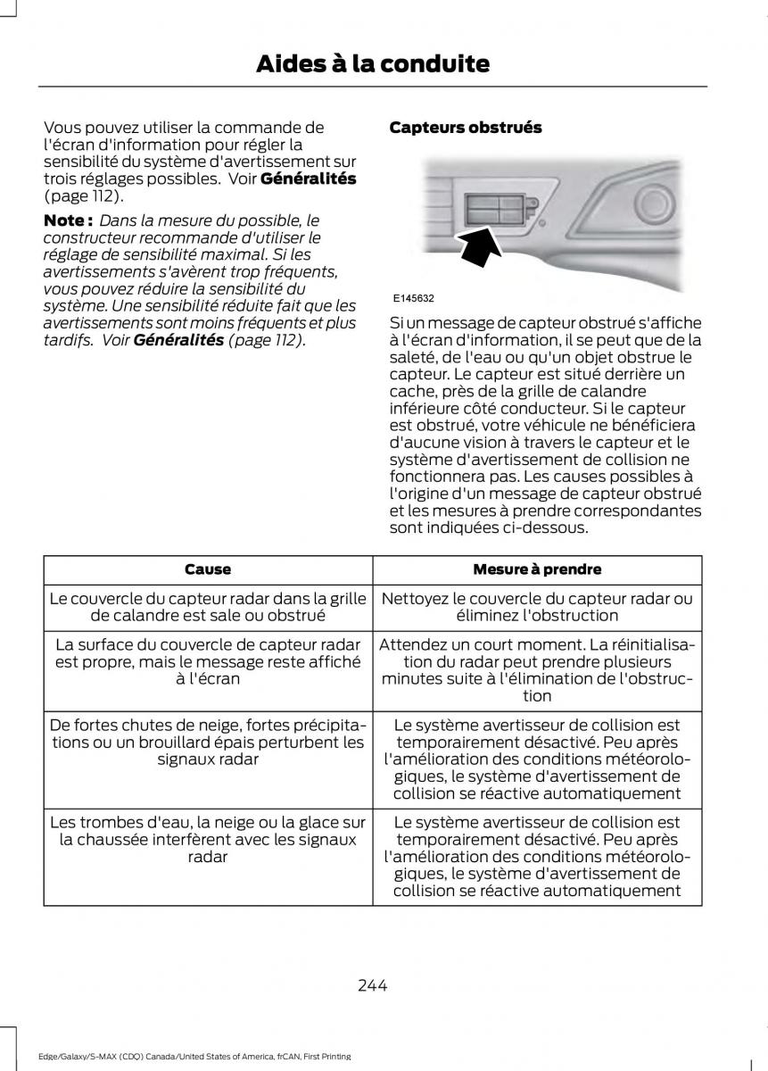 Forde Edge II manuel du proprietaire / page 247