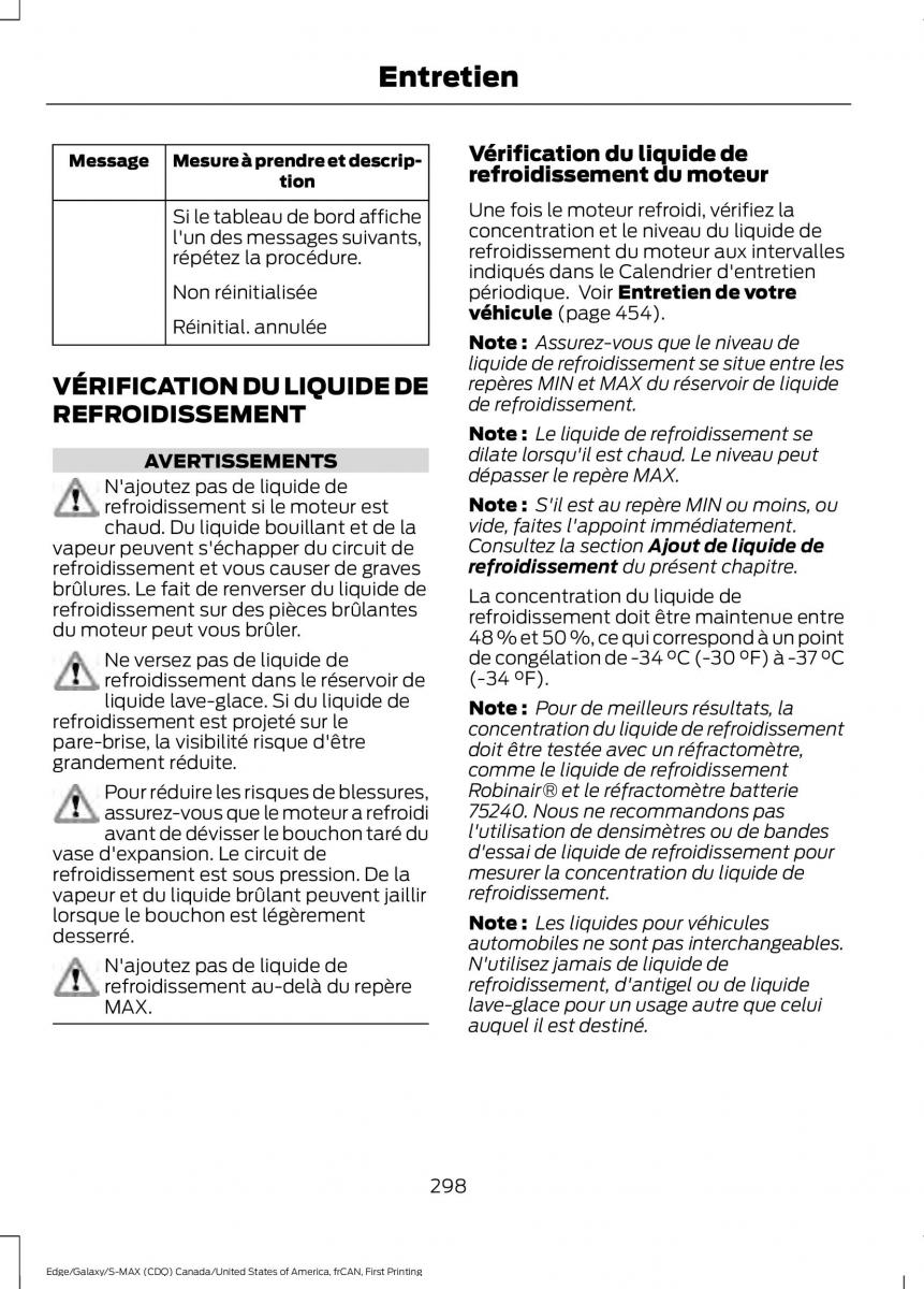 Forde Edge II manuel du proprietaire / page 301