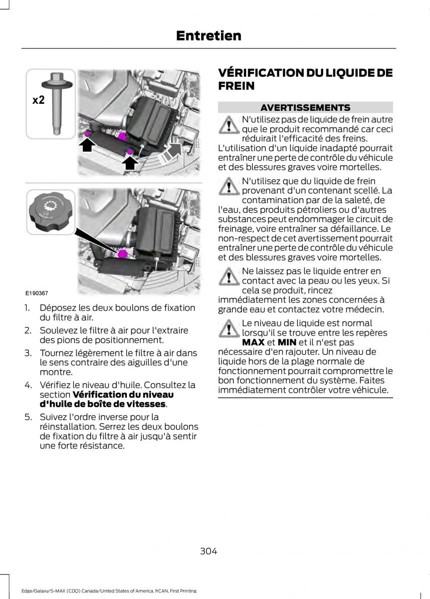 Forde Edge II manuel du proprietaire / page 307