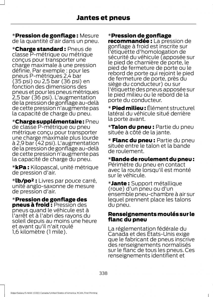 Forde Edge II manuel du proprietaire / page 341