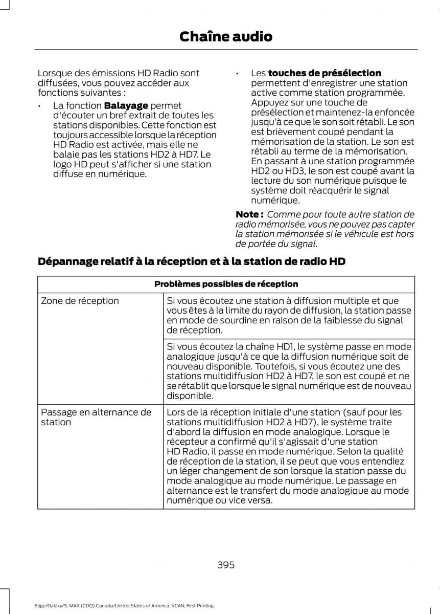 Forde Edge II manuel du proprietaire / page 398