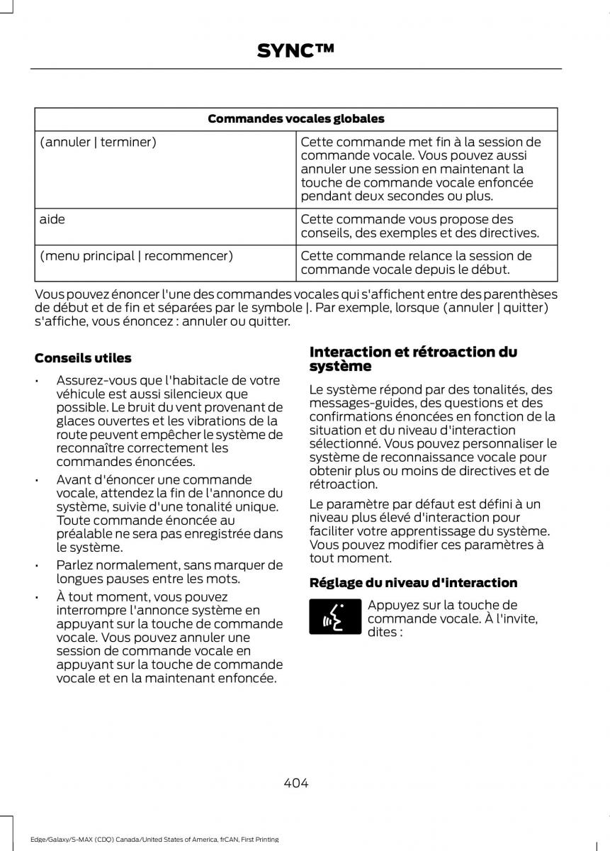 Forde Edge II manuel du proprietaire / page 407